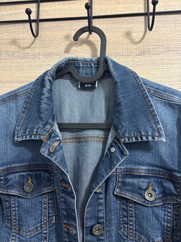 Düğmeli Mavi Kadın Kot Ceket - Görsel 2