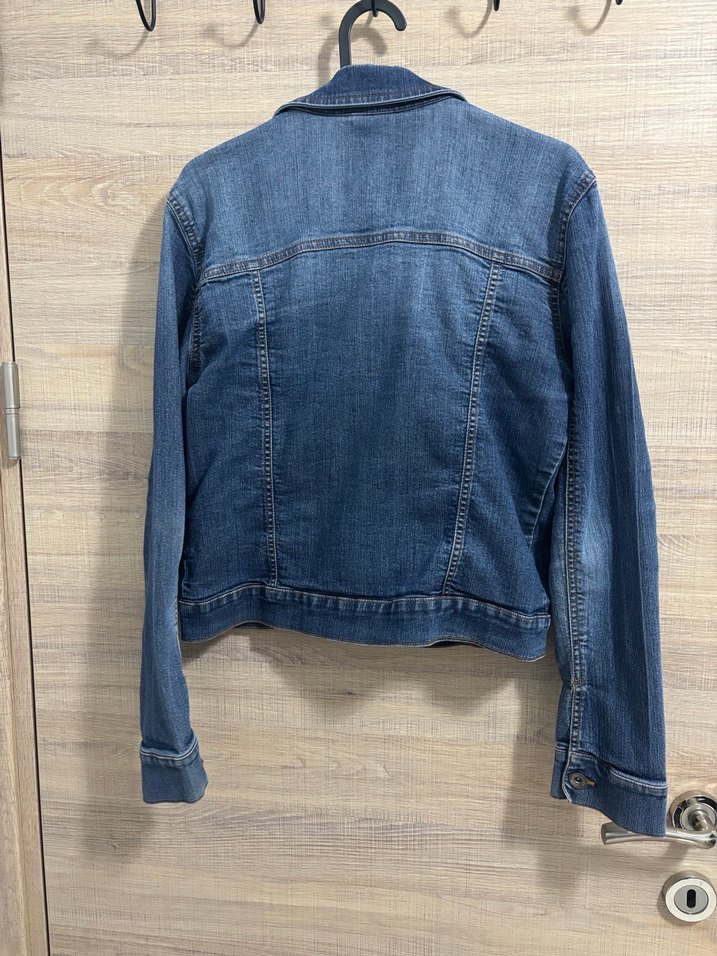 Düğmeli Mavi Kadın Kot Ceket - Görsel 3