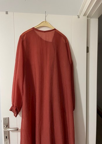 Uzun Kırmızı Bohem Kadın Kimono - Görsel 3