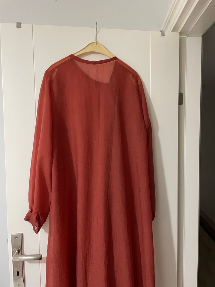 Uzun Kırmızı Bohem Kadın Kimono - Görsel 3