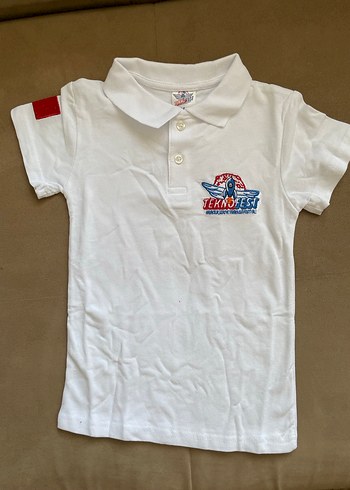 Beyaz Erkek Çocuk Kısa Kollu Polo Tişört