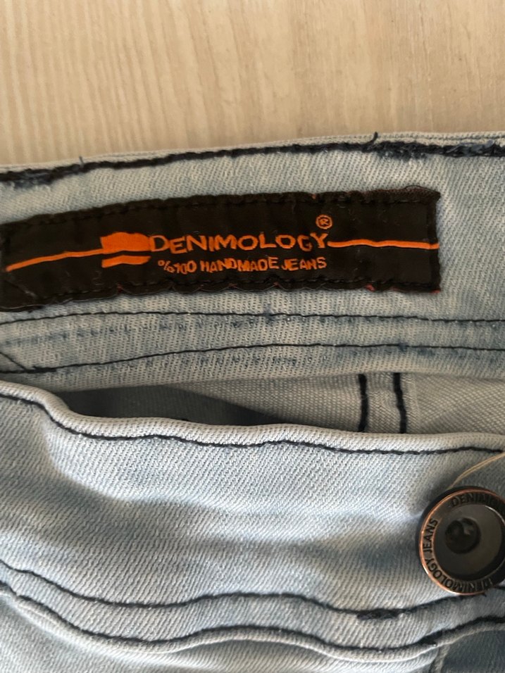 Gri Düğmeli Erkek Denim Pantolon - Görsel 3