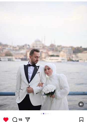 Gelinlik Dantel Detaylı Beyaz Gelin Buketi