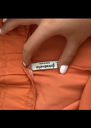 Stradivarius Turuncu Yüksek Bel Bol Kesim Mini Şort