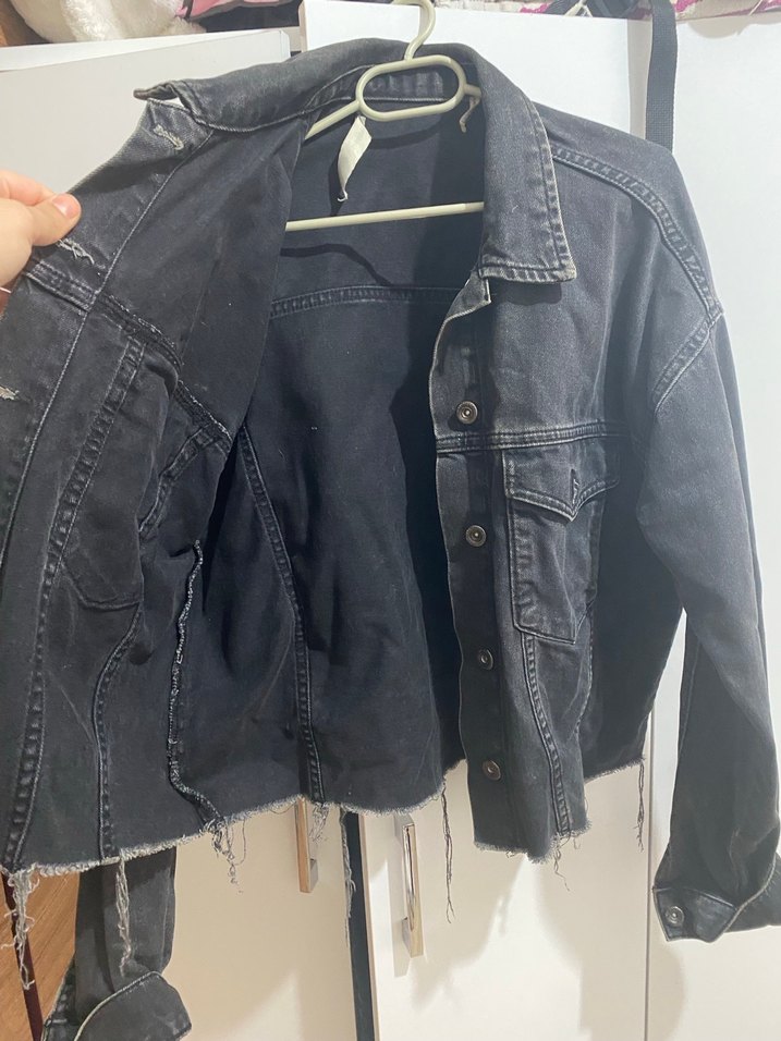 Siyah Kadın Denim Ceket - Görsel 2