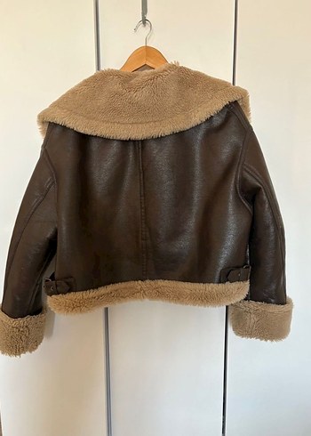 Kahverengi Kürklü Deri Kadın Ceket - Görsel 2