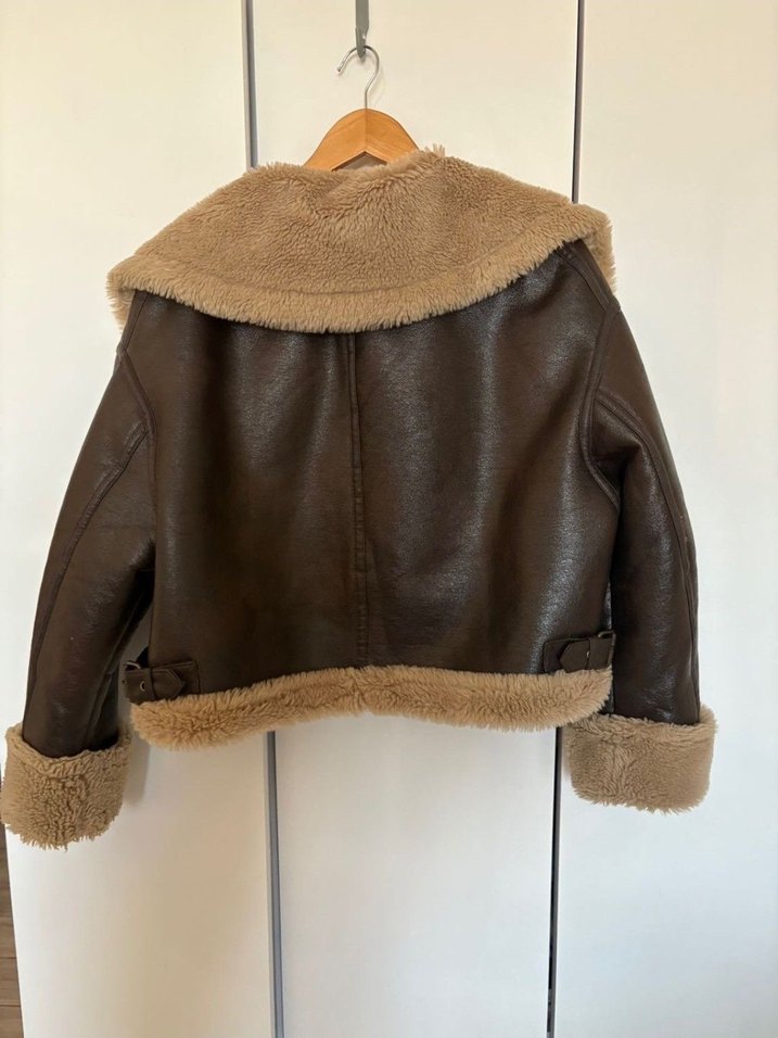 Kahverengi Kürklü Deri Kadın Ceket - Görsel 2