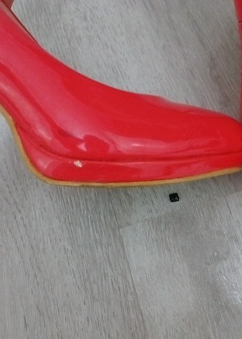 39 Beden Kırmızı Minimalist Stiletto Topuklu Kadın Ayakkabı