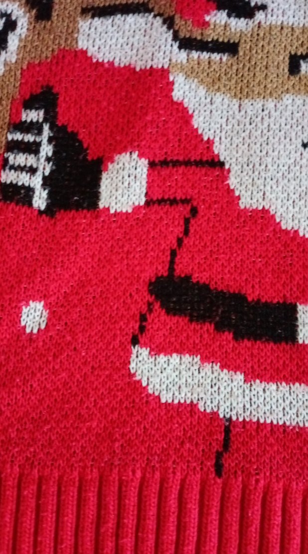 Kırmızı Nakışlı Triko Kadın Kazak - Görsel 3