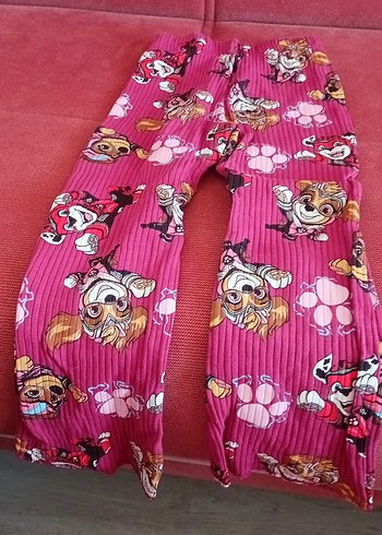 Pembe Baskılı Kız Çocuk Pileli Tayt - Görsel 3