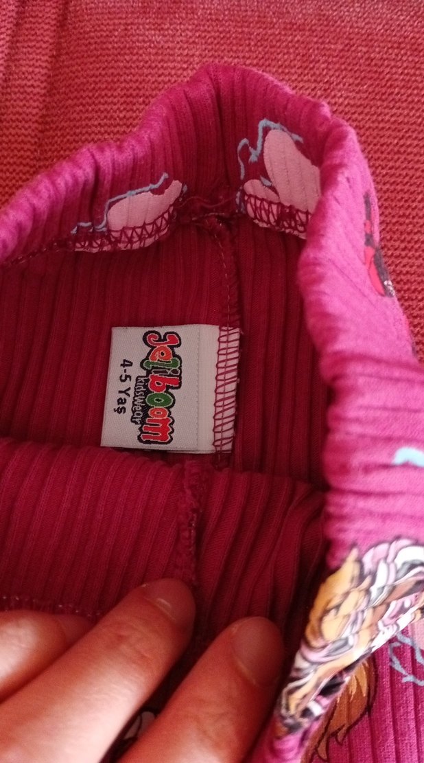 Pembe Baskılı Kız Çocuk Pileli Tayt - Görsel 2