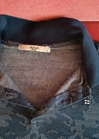 Mavi Gri Desenli Kısa Kollu Polo Tişört - Görsel 2