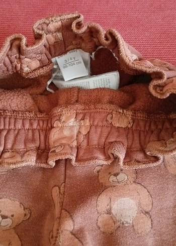 Kız Çocuk Pembe Örme Rahat Pantolon - Görsel 2