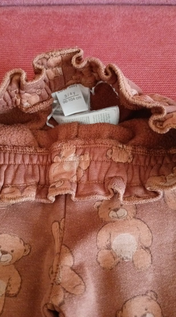 Kız Çocuk Pembe Örme Rahat Pantolon - Görsel 2