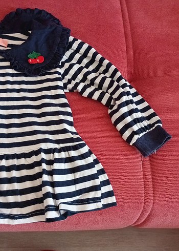 Uzun Kollu Fırfırlı Kız Çocuk Elbisesi - Görsel 3