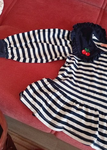 Uzun Kollu Fırfırlı Kız Çocuk Elbisesi - Görsel 2