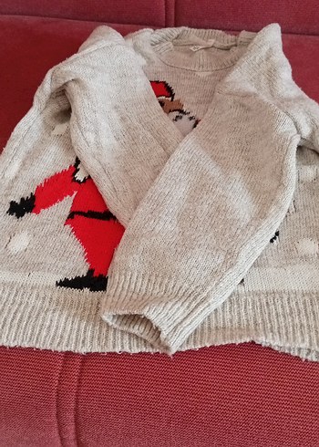 Nakışlı Gri Kadın Triko Kazak - Görsel 4