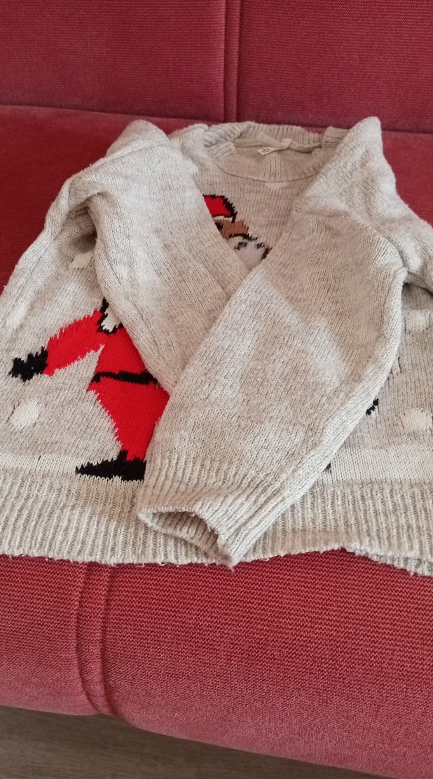 Nakışlı Gri Kadın Triko Kazak - Görsel 4