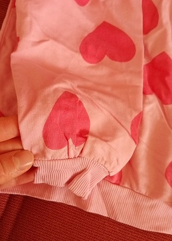 Kız Çocuk Pembe Kalp Desenli pijama - Görsel 3