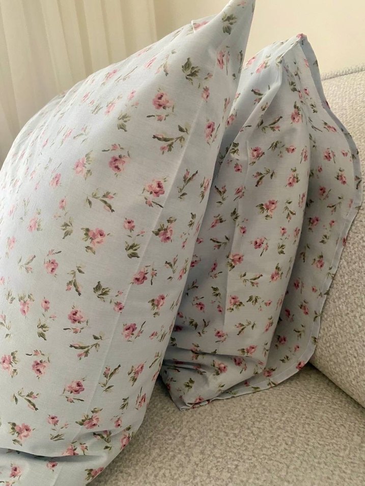 Pastel Çiçek Desenli Yastık Kılıfı - Görsel 5