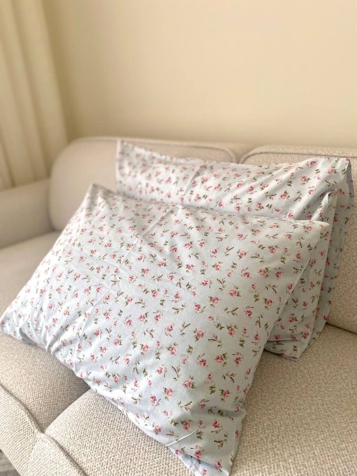 Pastel Çiçek Desenli Yastık Kılıfı - Görsel 4