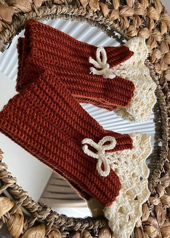 Vintage Bohem Örgü Kadın Eldiveni - Görsel 3