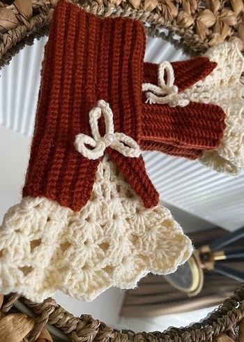 Vintage Bohem Örgü Kadın Eldiveni - Görsel 2