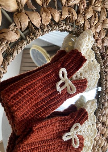 Vintage Bohem Örgü Kadın Eldiveni - Görsel 4