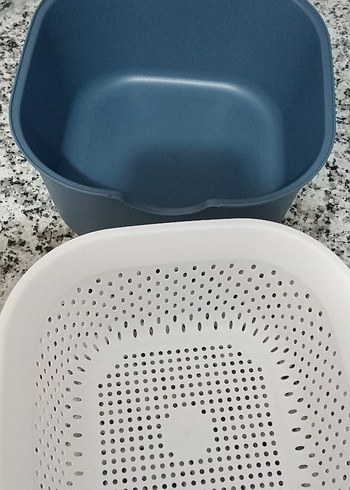 Gri Plastik Süzgeç+ Sepet - Görsel 3