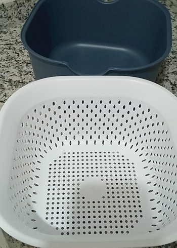 Gri Plastik Süzgeç+ Sepet - Görsel 4