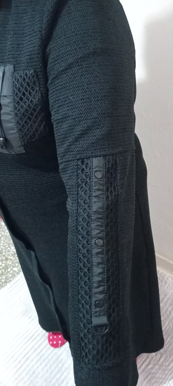 fermuarlı Siyah Kadın Uzun Yün Kaban - Görsel 2