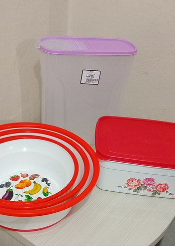 3'lü leğen erzak kabı saklama kabı birlikte - Görsel 2