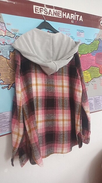 l Beden Oduncu gömlek kapüşonlu