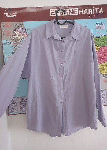Lila oversize gömlek
