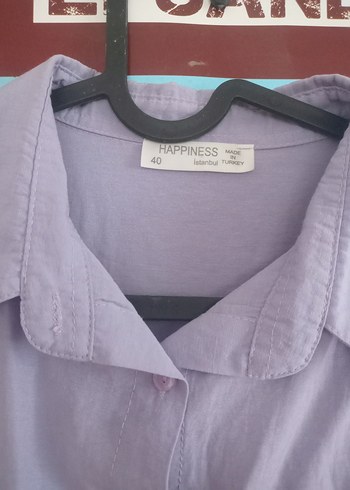 40 Beden Lila oversize gömlek