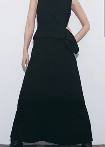 ZARA Katlı midi etek