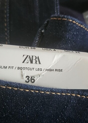 s Beden mavi Renk ZARA bootcut 36 beden jean