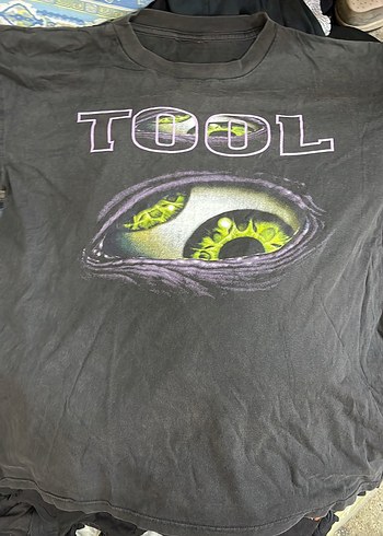 Erkek Rock Punk Baskılı Kısa Kollu Gri Tişört