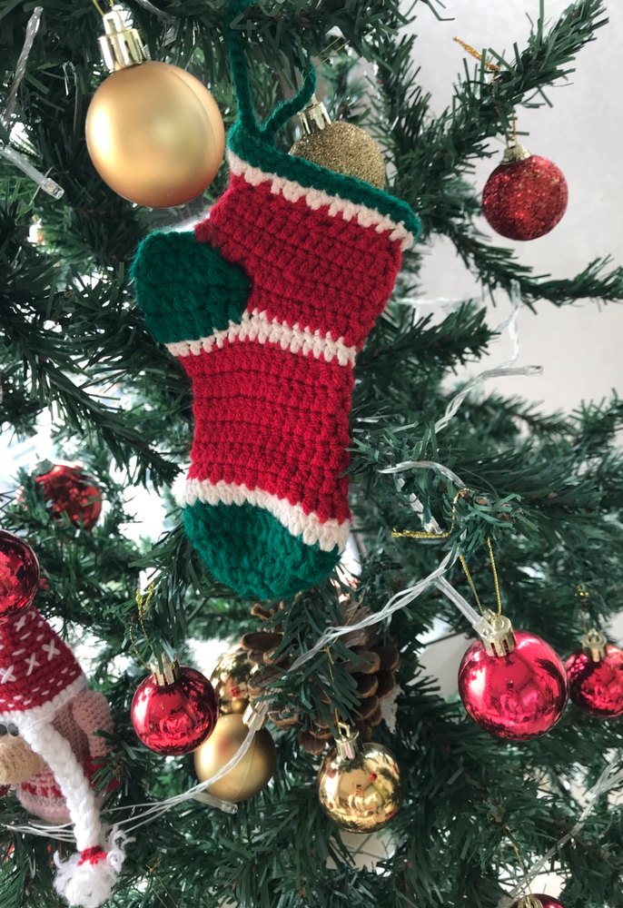 Renkli Örgü Yılbaşı süs Eldiveni - Görsel 3