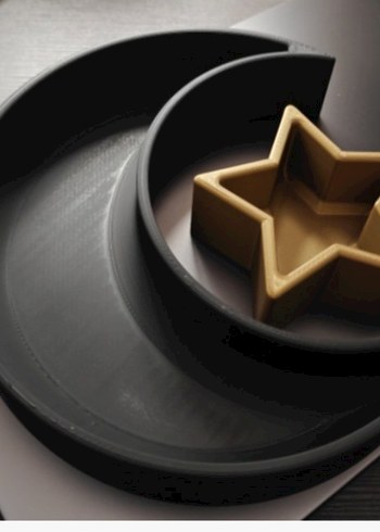 Ay ve Yıldız Dekoratif Tabak - Görsel 2