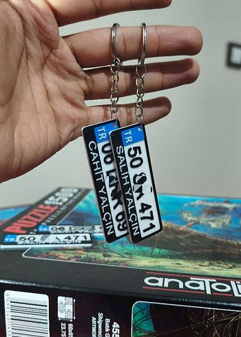 2 Adet İsme Özel Plakalı Anahtarlık - Görsel 2