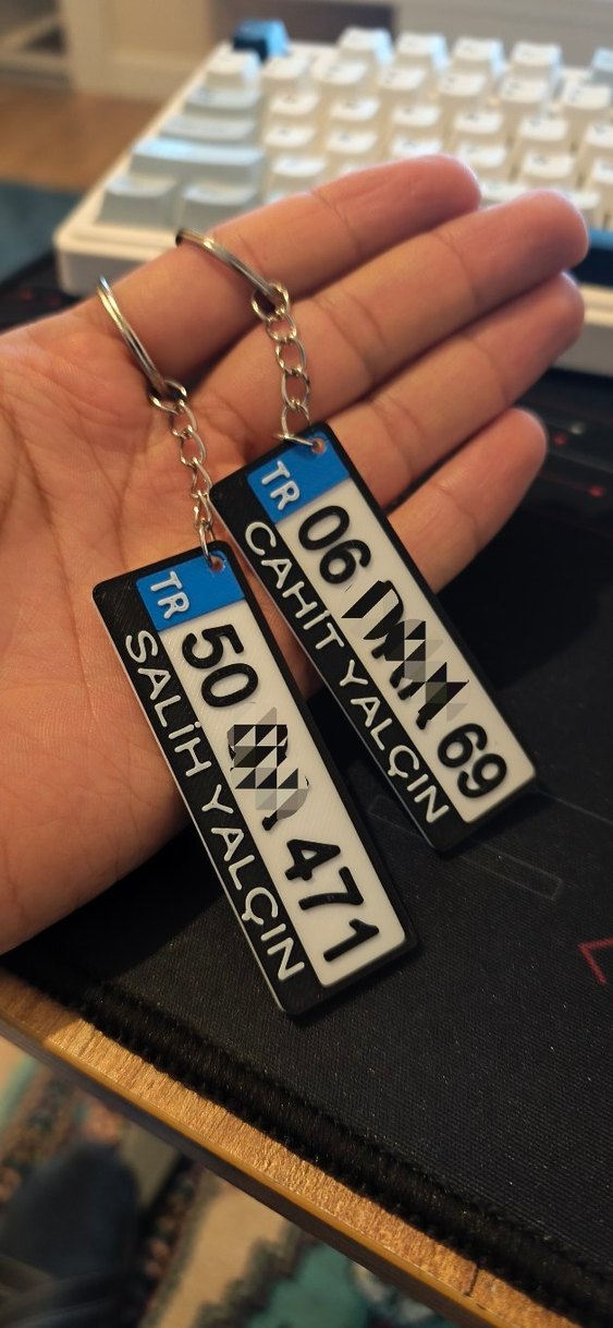 2 Adet İsme Özel Plakalı Anahtarlık - Görsel 3