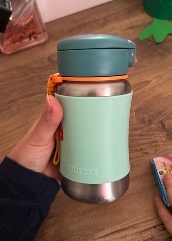 Turkuaz Gri Çocuk Termos Matara - Görsel 2