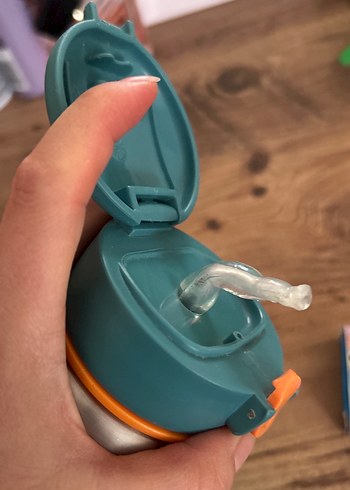 Turkuaz Gri Çocuk Termos Matara - Görsel 3