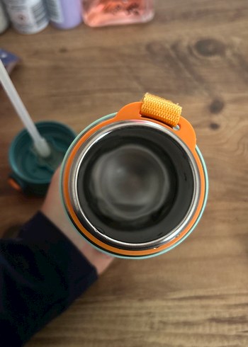 Turkuaz Gri Çocuk Termos Matara - Görsel 4