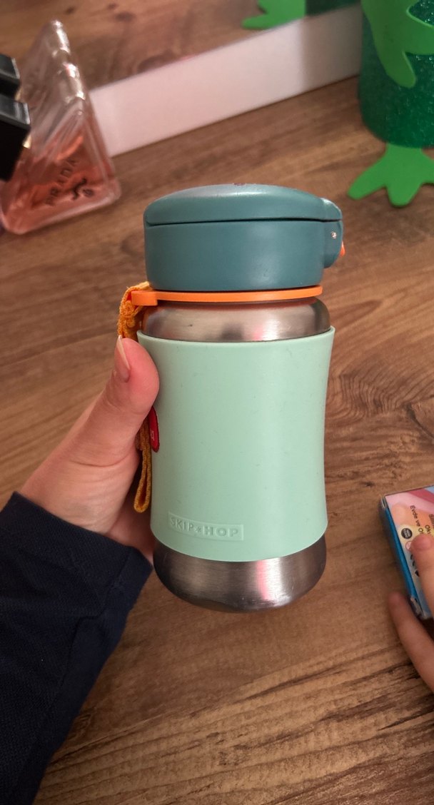 Turkuaz Gri Çocuk Termos Matara - Görsel 2