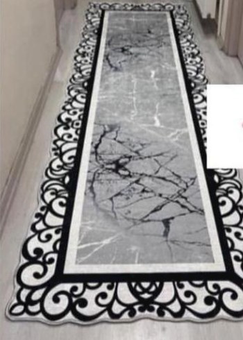 Siyah Desenli Baskılı Halı 2 adet 100*300 1 adet 125*125 - Görsel 2