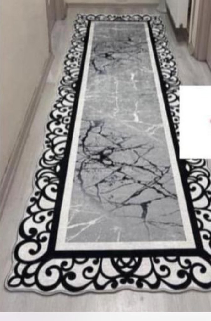 Siyah Desenli Baskılı Halı 2 adet 100*300 1 adet 125*125 - Görsel 2