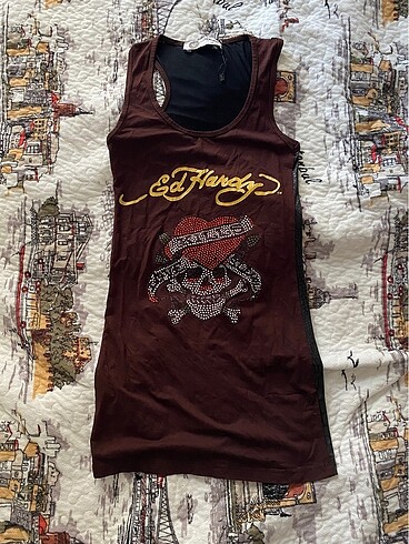 y2k ed hardy askılı üst tank top