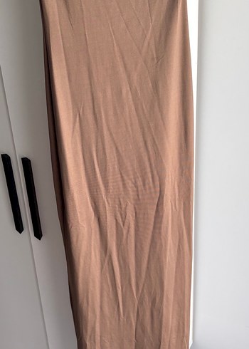 Drapeli Uzun straplez elbise - Görsel 2